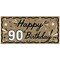 Big Dot of Happiness 90th Birthday Kraft Paper Banner, Black & White Happy Birthday Banner, Printed Brown Paper Party Sign Decoration – 1 Count